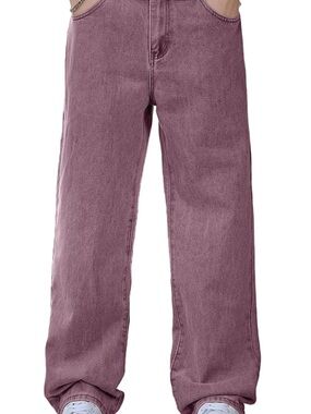 New Wide Leg Washed Purple Jeans